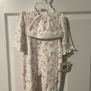 Little Me 3 mo. Button Footie PJs with Hat (TWO FOR THE PRICE OF ONE!!)